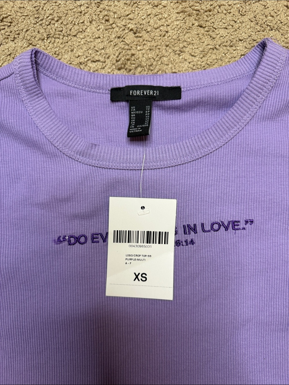 Forever 21 Lavender purple Short Sleeve Tee - Picture 2 of 2
